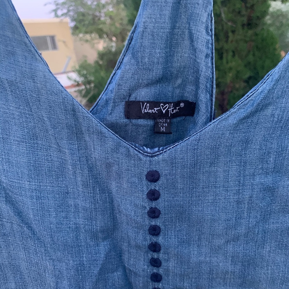 Velvet Heart Denim Dress - Picture 3 of 5